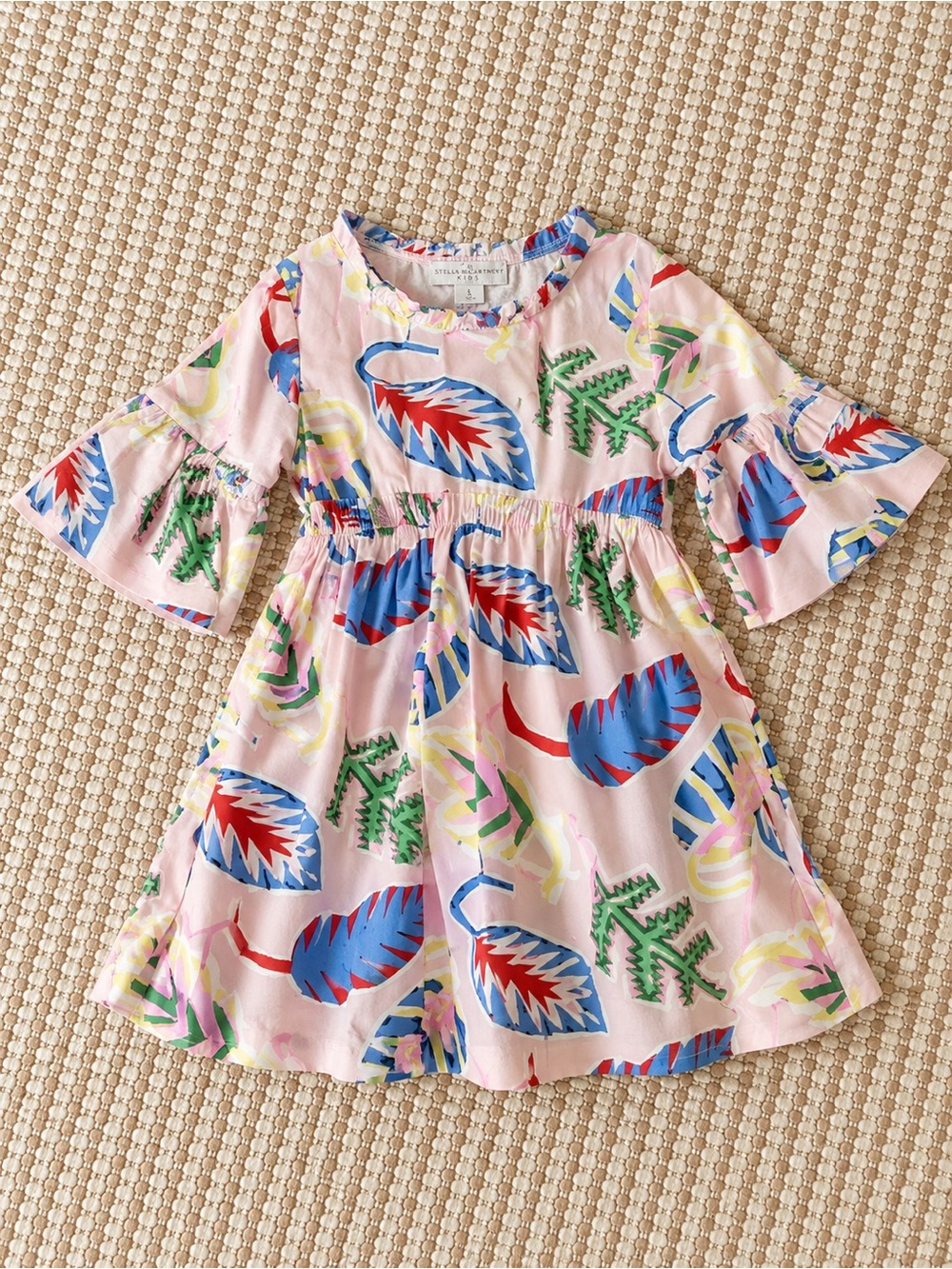 Stella McCartney Kids Printed Bell Sleeve Dress | Size 5 Years